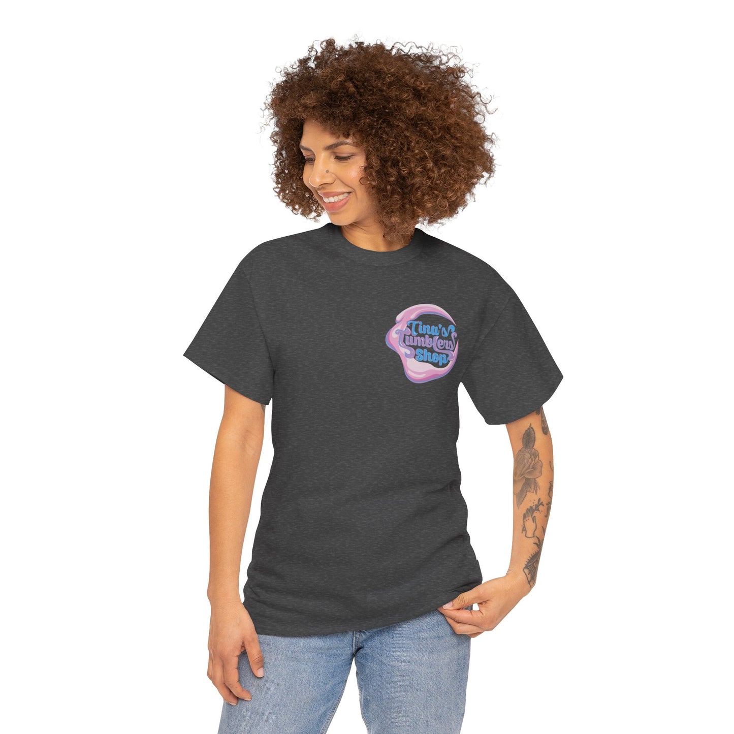 Tina's Tumblers Shop Logo ~ Whimsical Unisex Cotton Tee