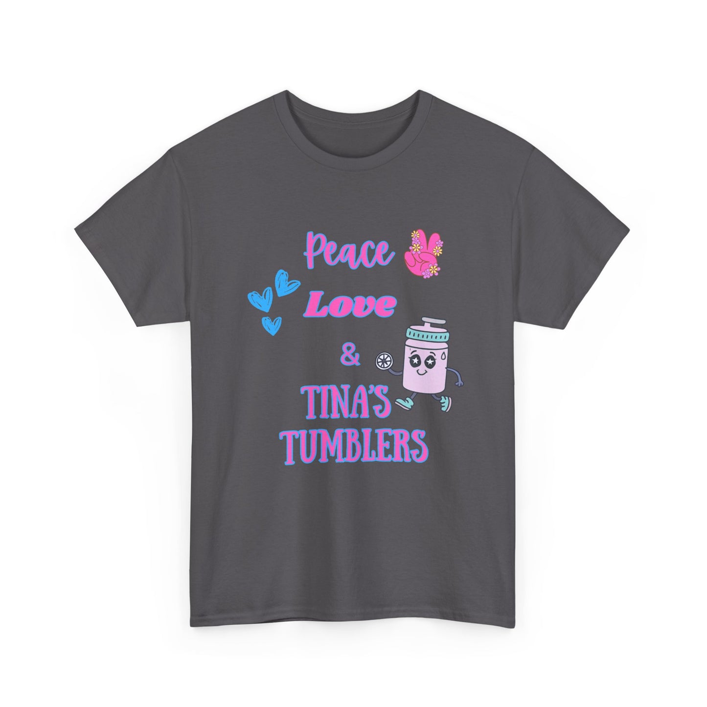 Peace, Love & Tumblers Tee WITH LOGO ON BACK - Unisex Cotton Shirt