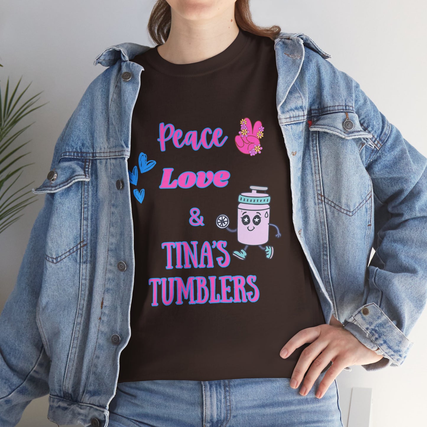 Peace, Love & Tumblers Tee WITH LOGO ON BACK - Unisex Cotton Shirt