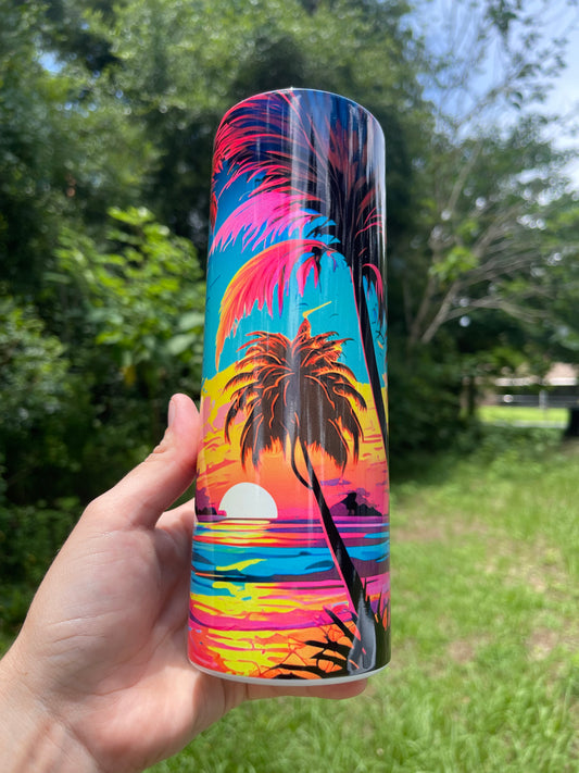 20oz Beach sunset tumbler