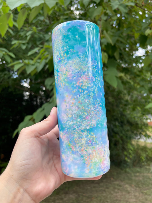 20oz Blue Glitter Look Tumbler