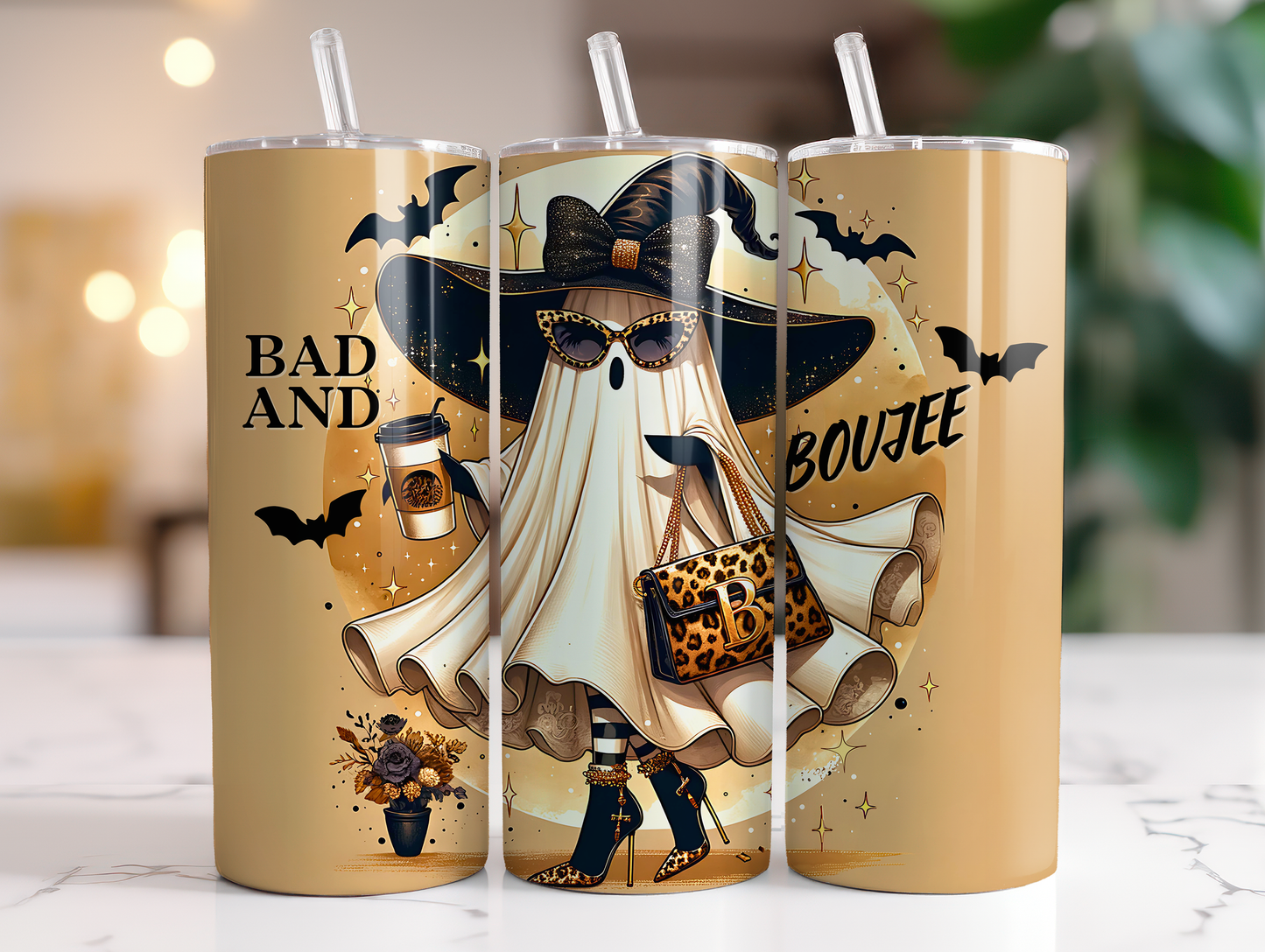 20oz Spooky Bad and Boojee Ghost tumbler