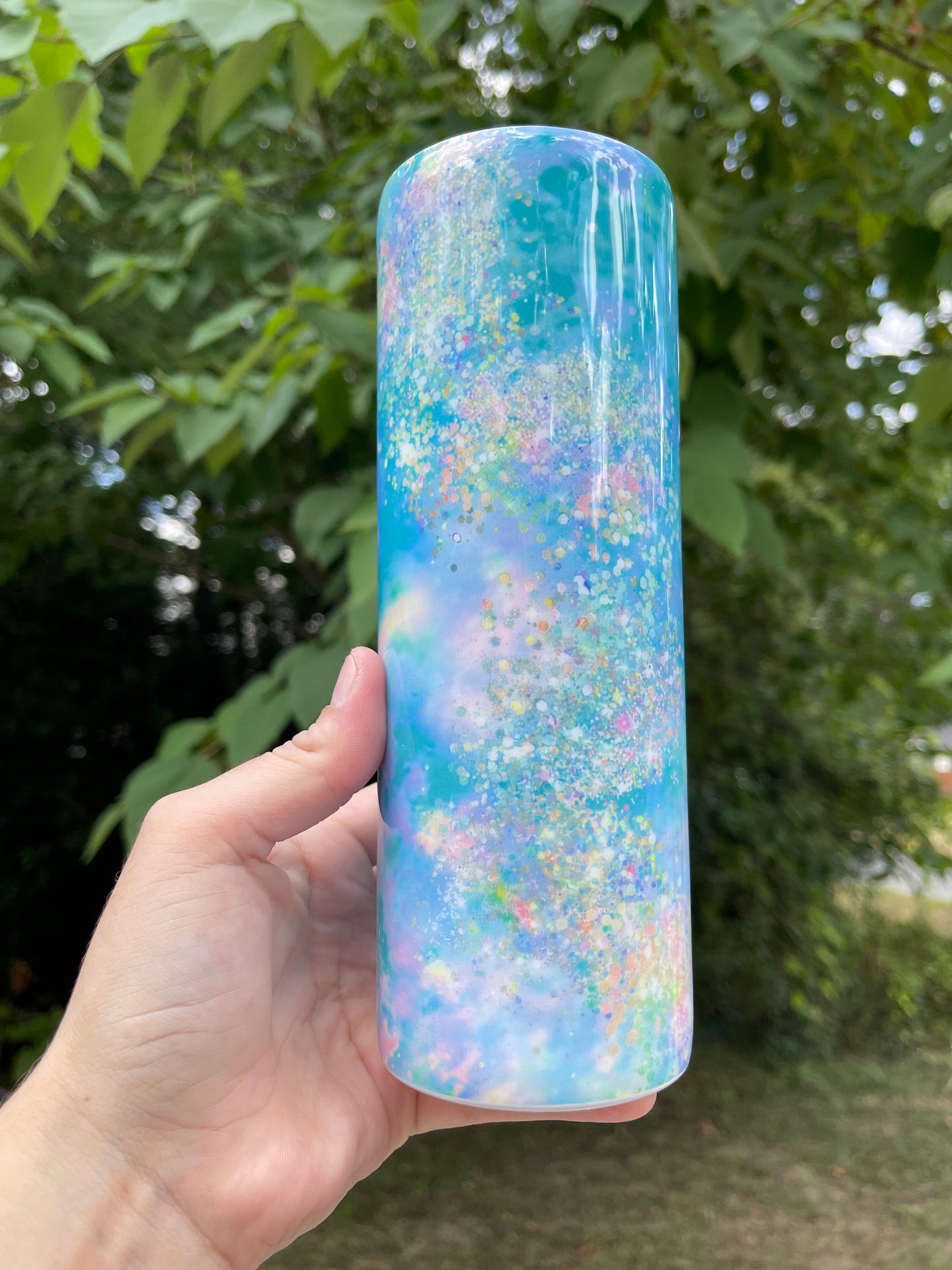 20oz Blue Glitter Look Tumbler