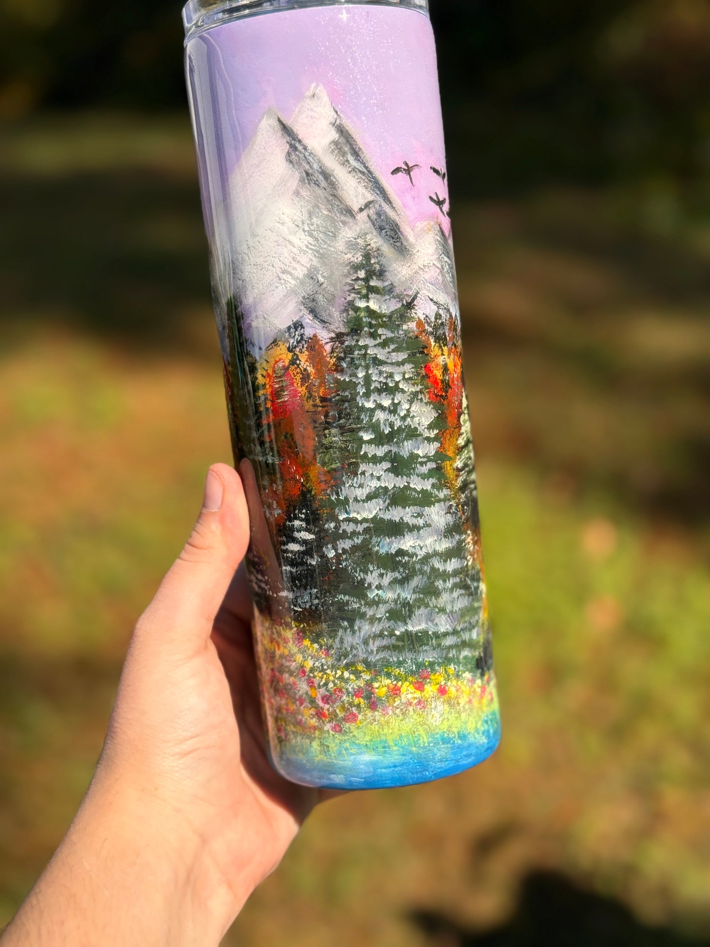 30oz Handpainted tumbler WAFFLE TICKET