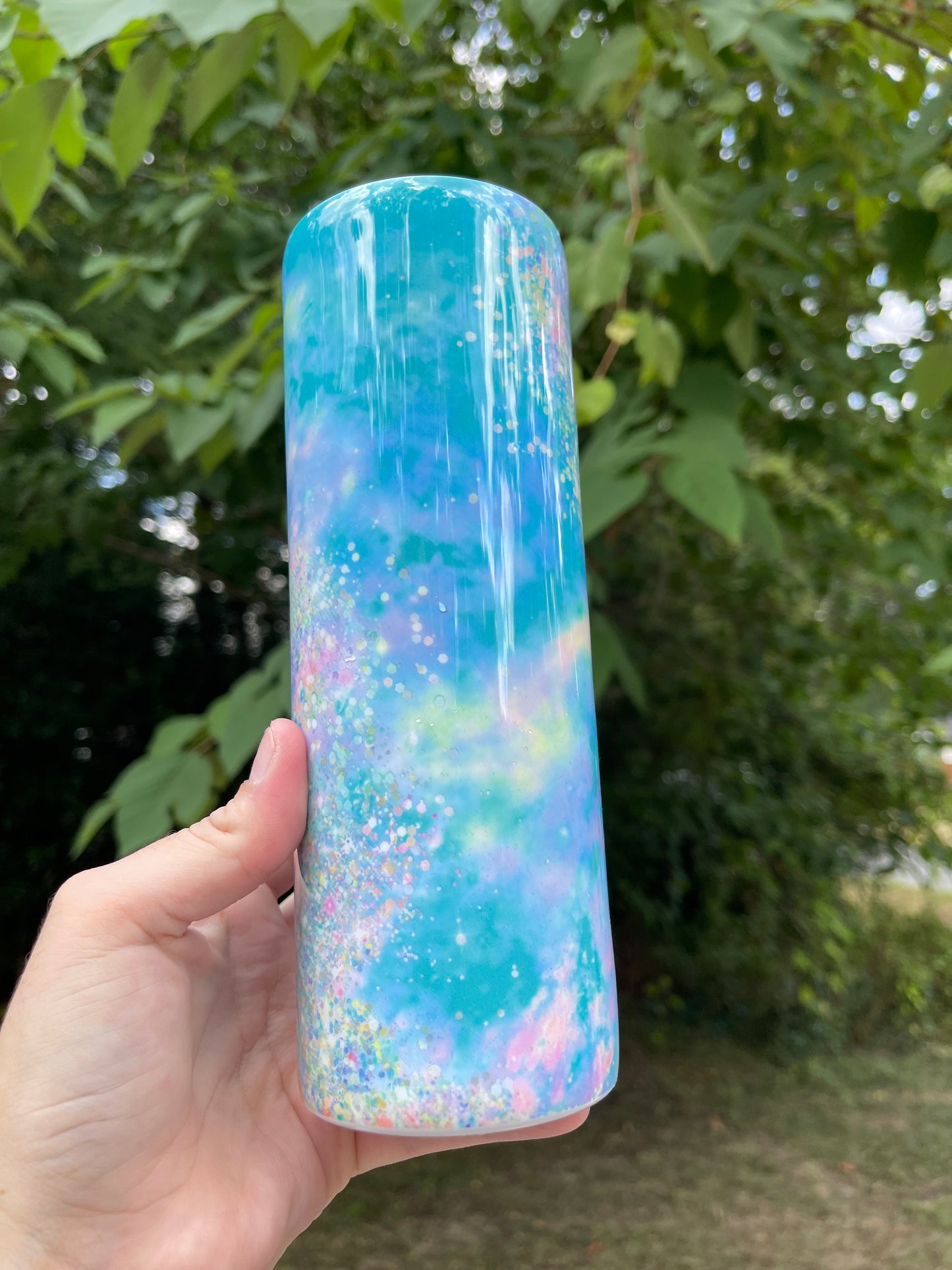 20oz Blue Glitter Look Tumbler