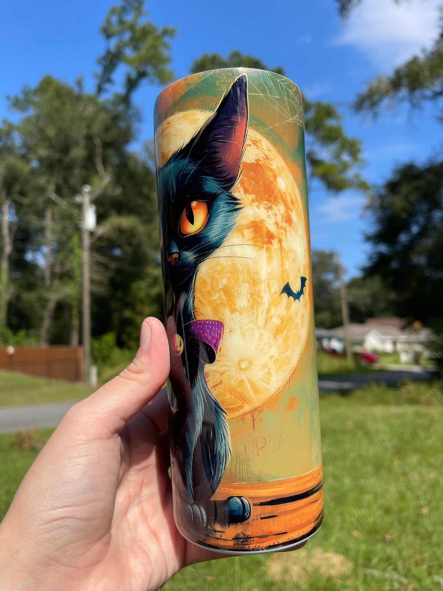 Black Cat & Full Moon 20oz tumbler