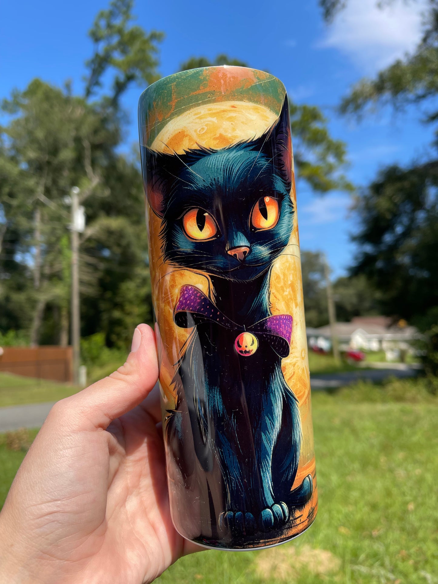 Black Cat & Full Moon 20oz tumbler