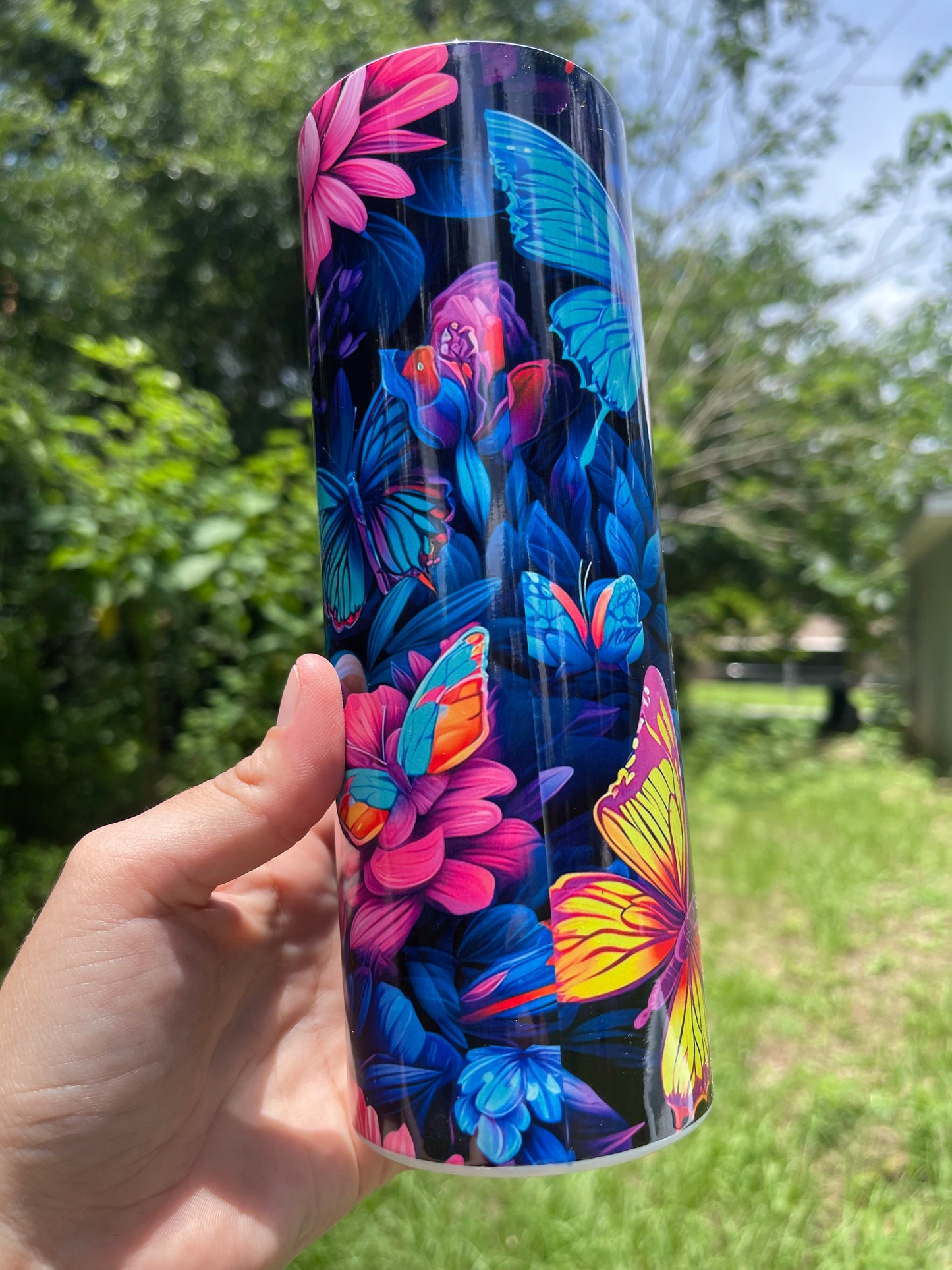 Rainbow Butterfly tumbler 20oz