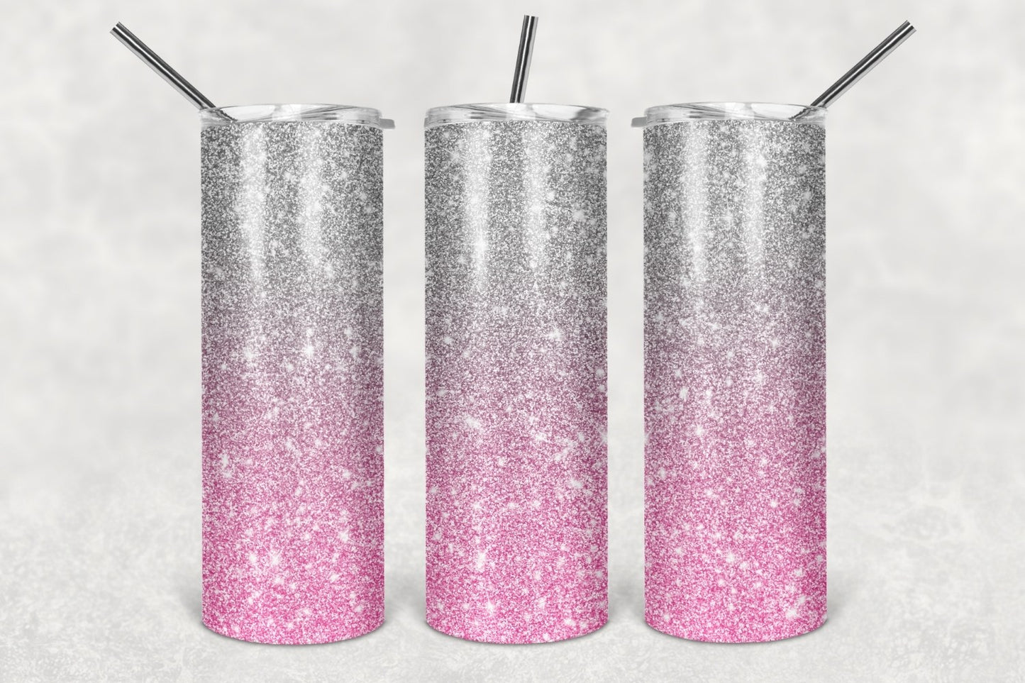 20oz Pink Glitter Look Tumbler