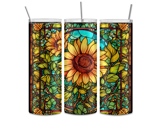 20oz Stained Glass Sunflower Tumbler