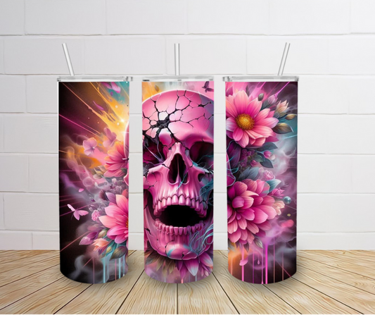 20oz Pink Skulls Tumbler