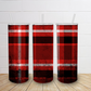 20oz Red plaid tumbler