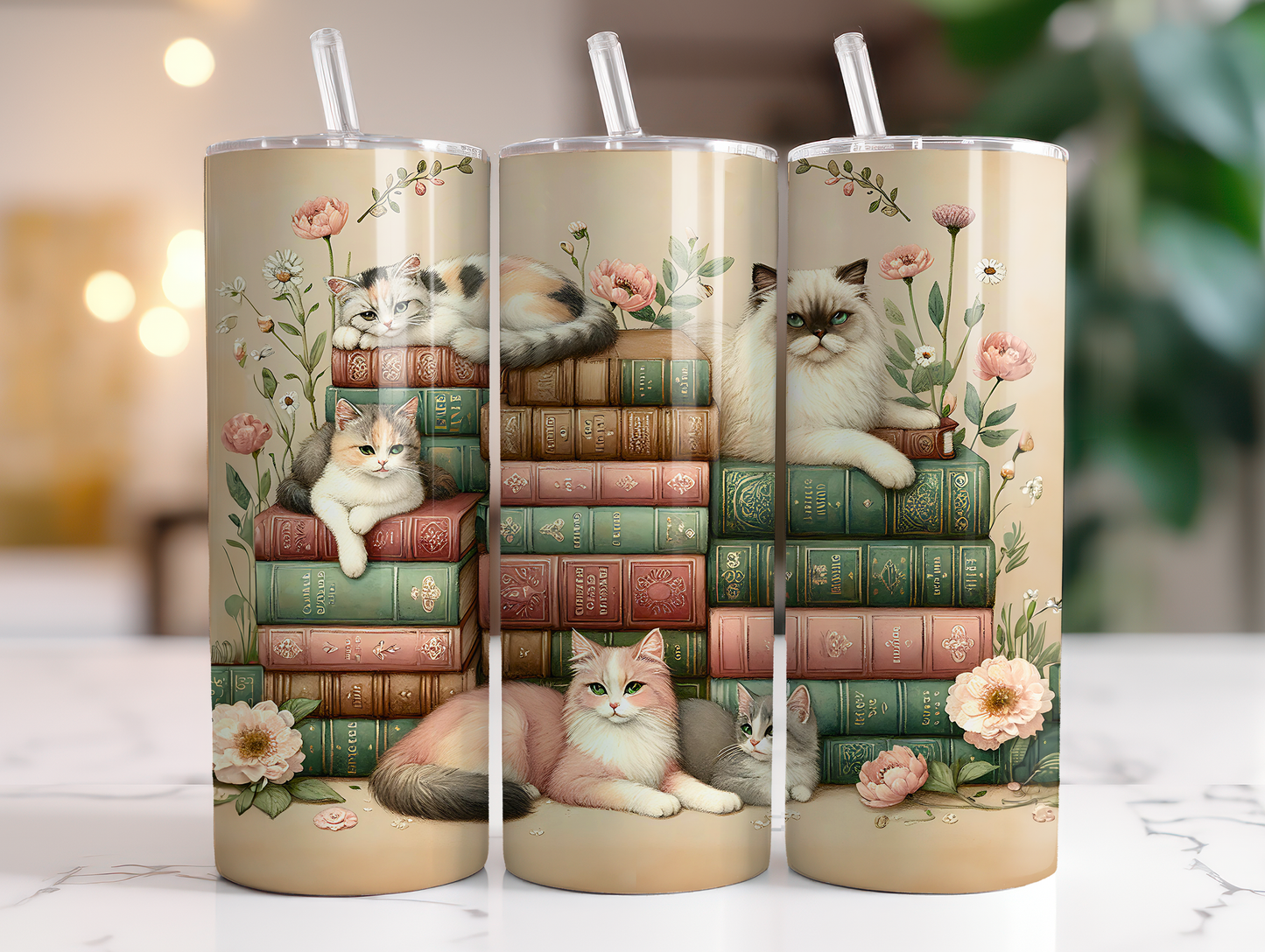 20oz Cats & Books Tumbler