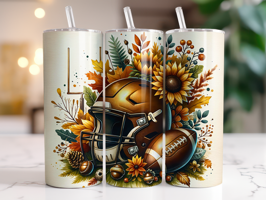 20oz Fall Floral Football Helmet Tumbler