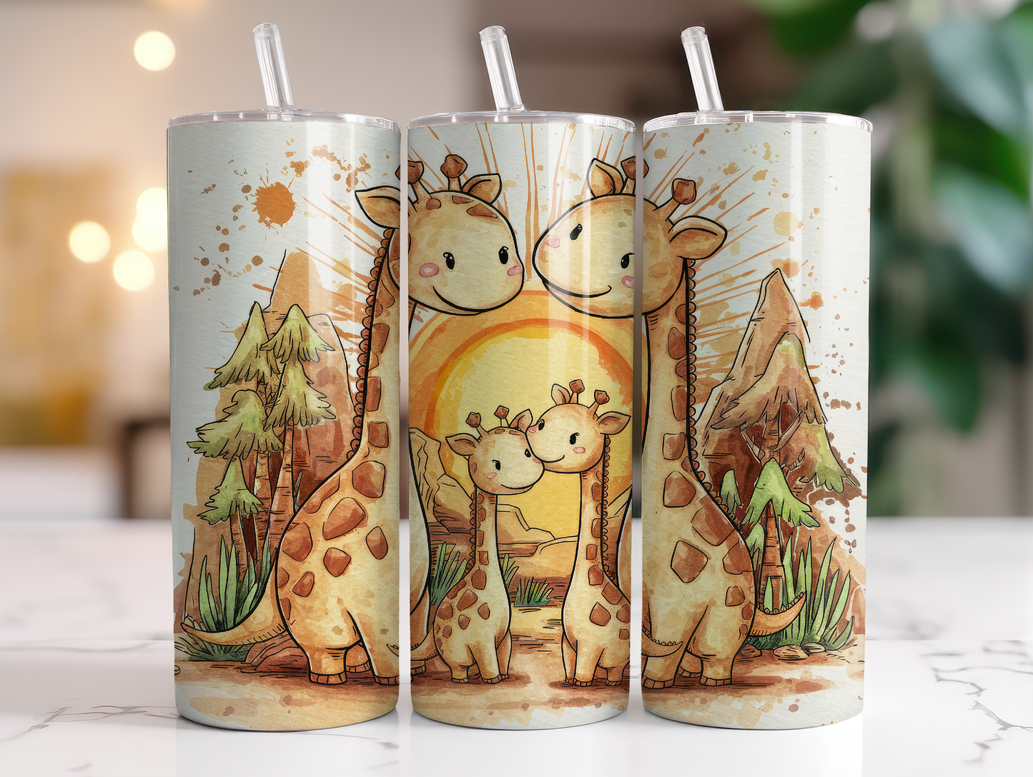 Giraffe Family 20oz tumbler