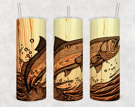 20oz Wooden Fish Tumbler