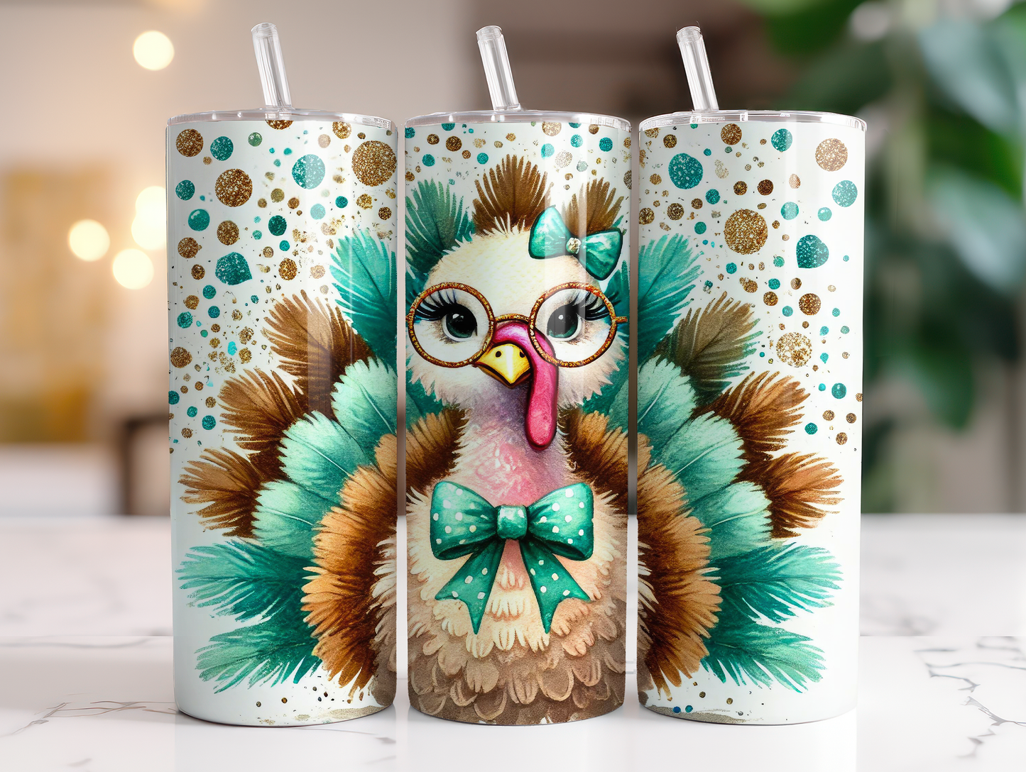 Teal Turkey 20oz tumbler