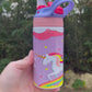Kids cute Rainbow and clouds Unicorn 12oz kids bottle with lid and straw