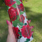 Beautiful and vibrant Red Roses  collage with stems leaves and thorns pretty tumbler 20oz skinny