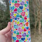Cute hearts colorful rainbow hearts collage pride tumbler 20oz skinny