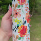 Beautiful tumbler orange  flower peony, vines floral tumbler 20oz skinny