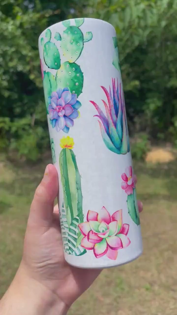 Succulent tumbler 20 oz garden plant life cup