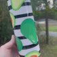 Cute black and white striped avocado cute 20oz skinny tumbler with lid and straw