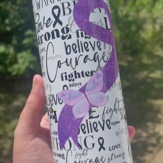 Cystic Fibrosis CF 20 oz tumbler add name epoxy or 12oz kids bottle