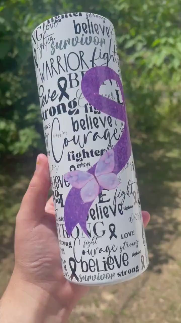 Cystic Fibrosis CF 20 oz tumbler add name epoxy or 12oz kids bottle