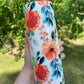 Beautiful tumbler orange  flower peony, vines floral tumbler 20oz skinny