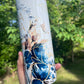 Blue and Gold MAMA 20 oz floral tumbler