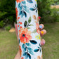 Beautiful tumbler orange  flower peony, vines floral tumbler 20oz skinny