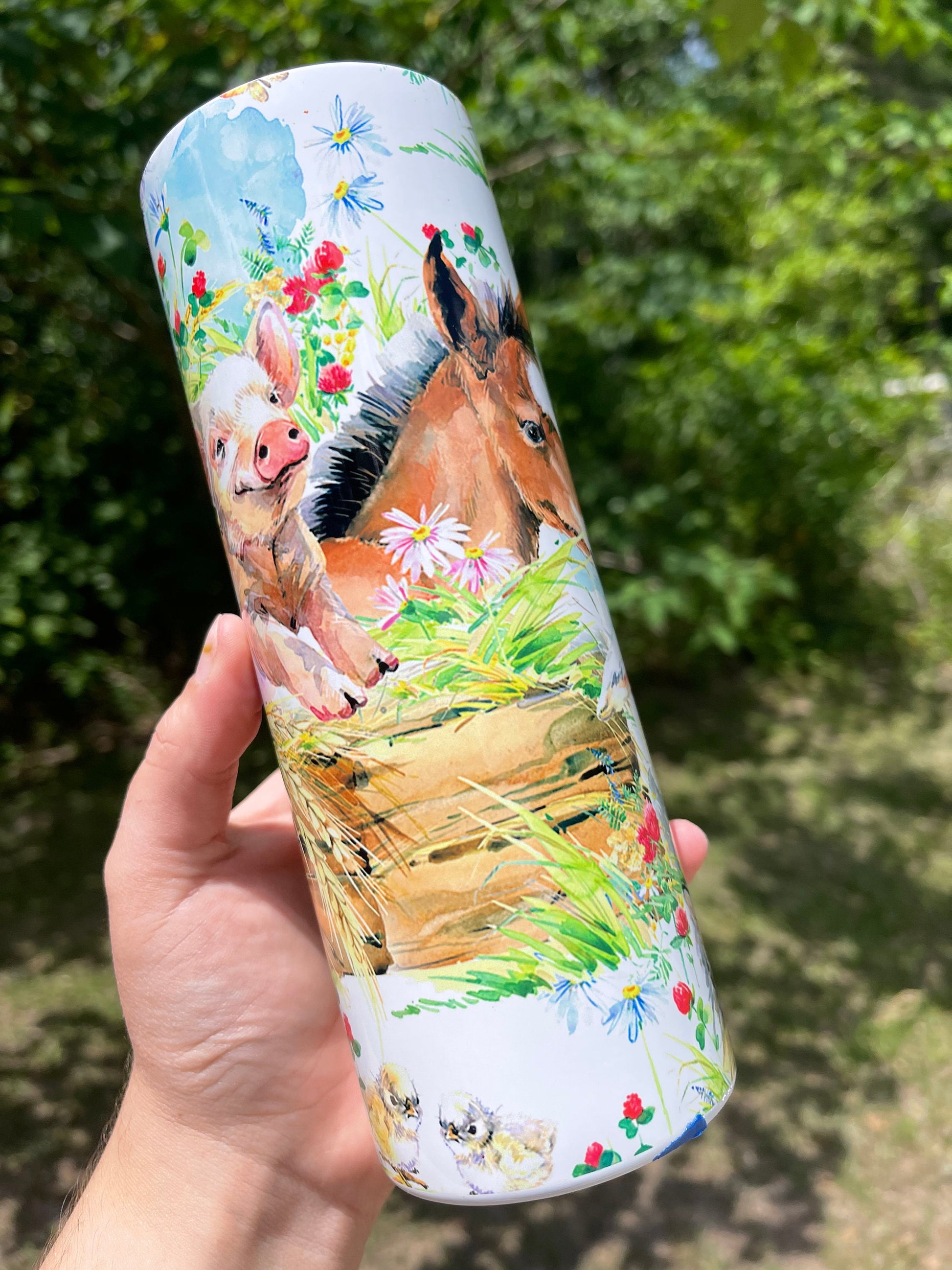 Farm and barn animals mom tumbler 20 oz