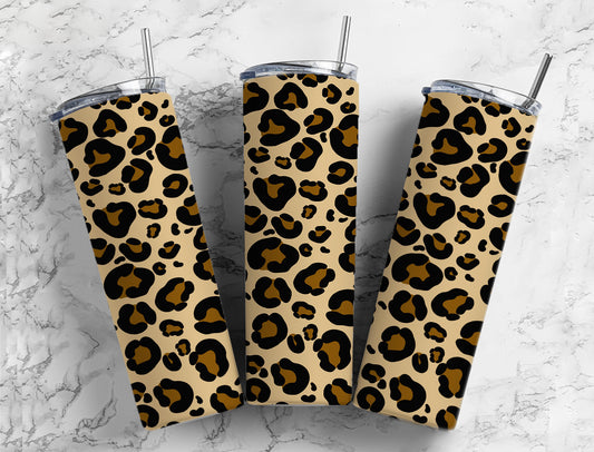 Classic brown cheetah print 20 zo skinny tumbler