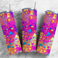 Colorful rainbow splatter pride 20oz skinny tumbler