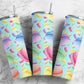Rainbow colorful macaroons cookies 20oz skinny tumbler