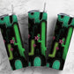 Black and neon green cactus succulent desert 20oz tumbler skinny