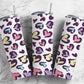 Cheetah leopard lookalike hearts rainbow 20oz tumbler skinny rainbow or original brown tan 12oz kids bottle