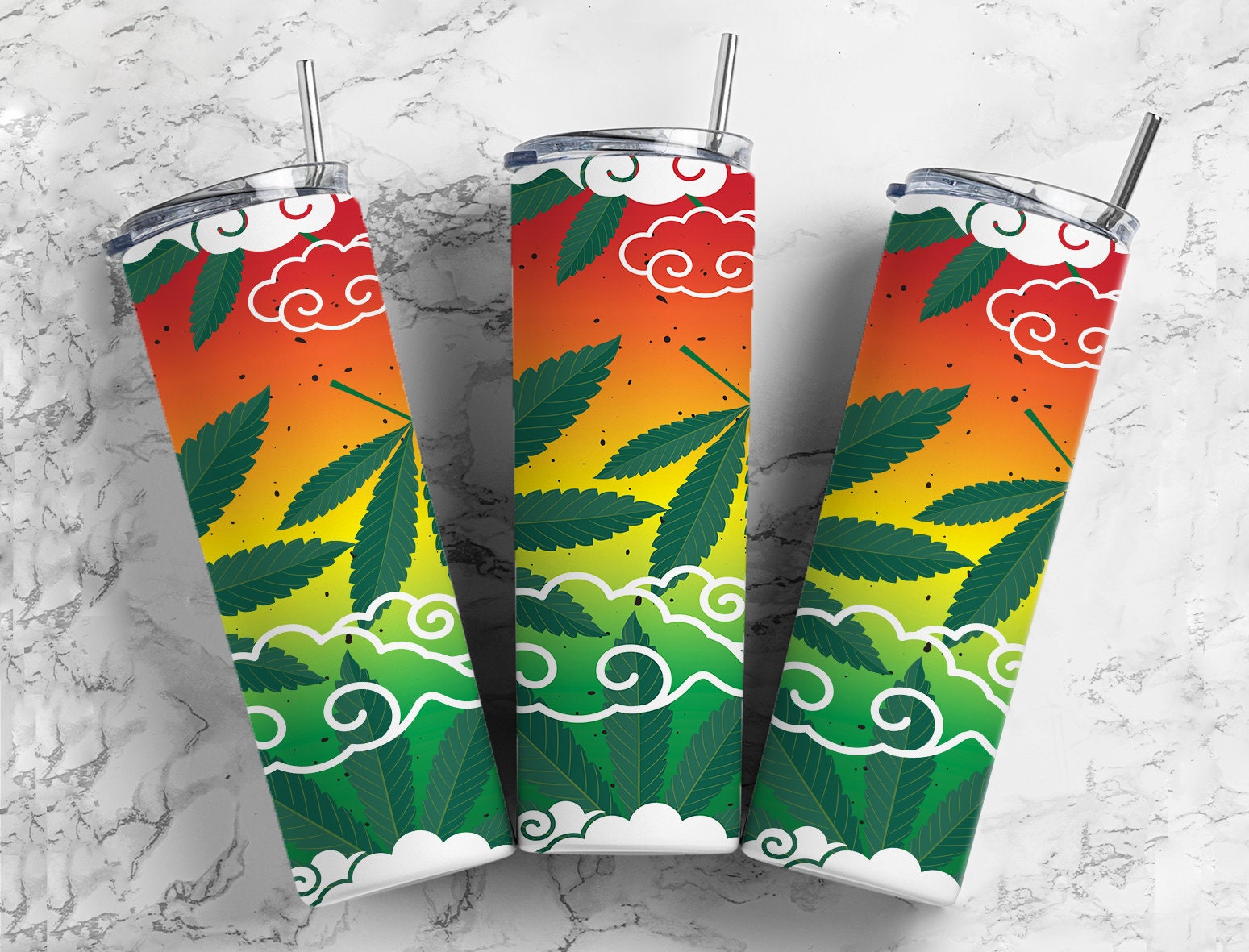 Marijuana weed leaves bob marley 20 oz tumbler