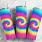 Blue pink yellow tye dye 20oz skinny tumbler