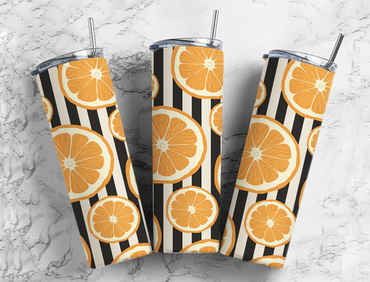 Cute Oranges with stripes orange slices 20oz skinny tumbler OR 12oz kids bottle