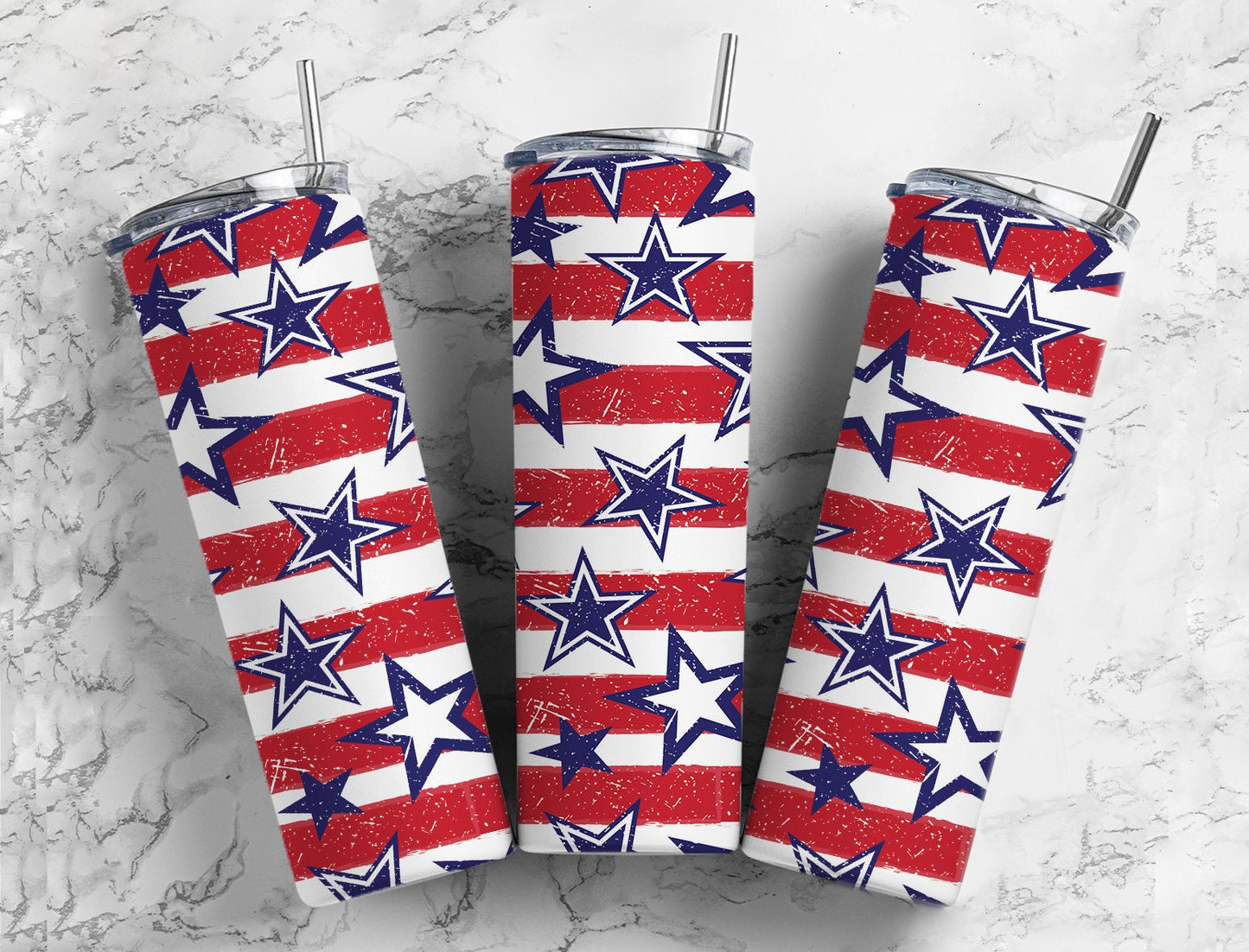 Stars and Stripes red white, blue 20oz skinny OR 12oz kids bottle