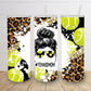 Tennis mom life mom bun 20oz skinny tumbler with cheetah print