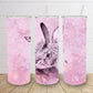 Cute Pastels pink glitter look rabbit bunny  20oz skinny tumbler or 12oz kids bottle