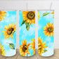 Blue country skies sunflower 20oz pretty skinny tumbler Or 12oz Kids Bottle