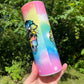 Fuck this, that, you, everyone 20oz rainbow cute skinny tumbler