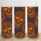 Brown and Orange sugar skulls halloween spooky tumbler choose size