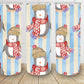 Super cute striped penguin christmas 20oz skinny tumbler