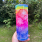 Beautiful rainbow cloudy look 20oz skinny tumbler