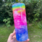 Beautiful rainbow cloudy look 20oz skinny tumbler